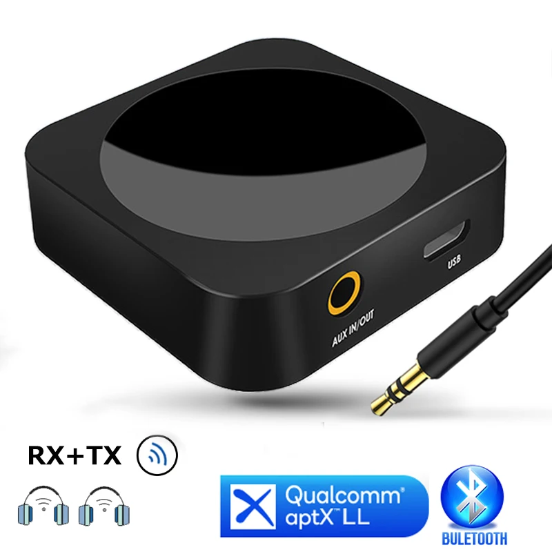 JINSERTA Bluetooth Receiver Transmitter aptX 3 5mm Jack Aux Wireless Adapter Music for TV Car Headphone Bluetooth Audio Receiver
