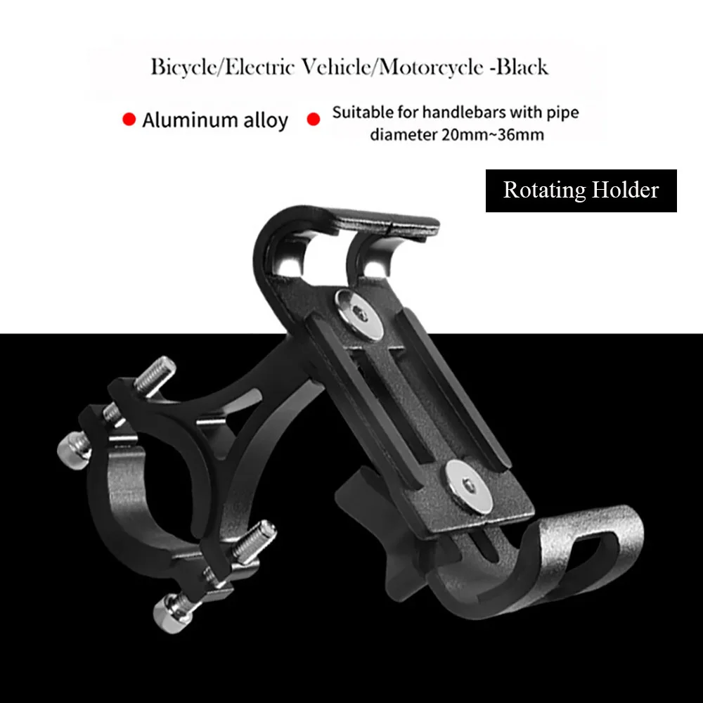 Rotating-Black Полностью алюминиевый сплав, держатель для телефона, велосипедные стойки для велосипеда, руль, металлический горный велосипед, дорожный велосипед, держатель для телефона для iphone 8 X - Color: Rotating-Black