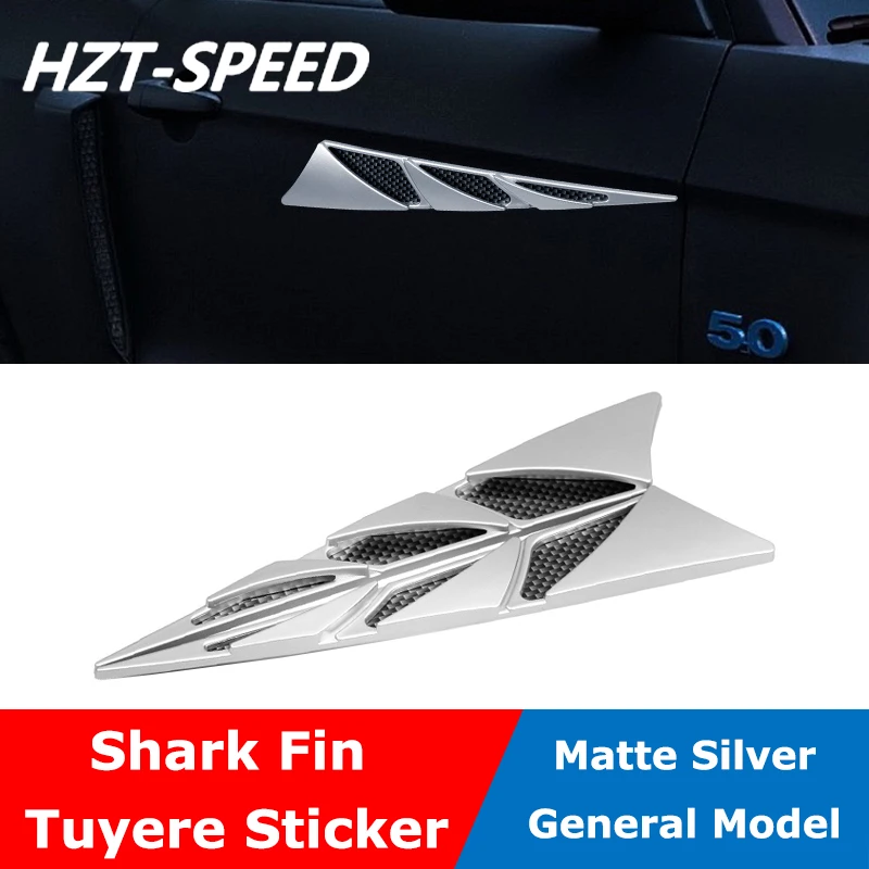 

2Pcs Abs Plastic Side Vent Air Flow Fender Intake Shark Gills Sticker Car Simulation Side Vents Decoration