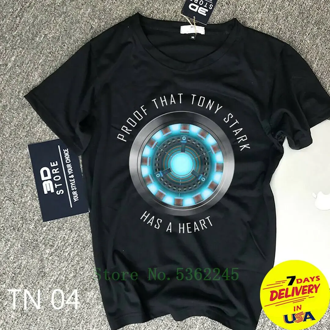 Proof That Tony Stark Has Heart Thank I Love You 3000 Avenger Endgame Shirt Men Women Free Shipping Unisex Tshirt Fashion |