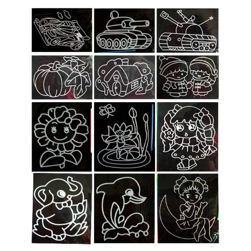 А4 DIY соскабливающая карточка для рисования односторонняя детская живопись карта бумага ж/ручка