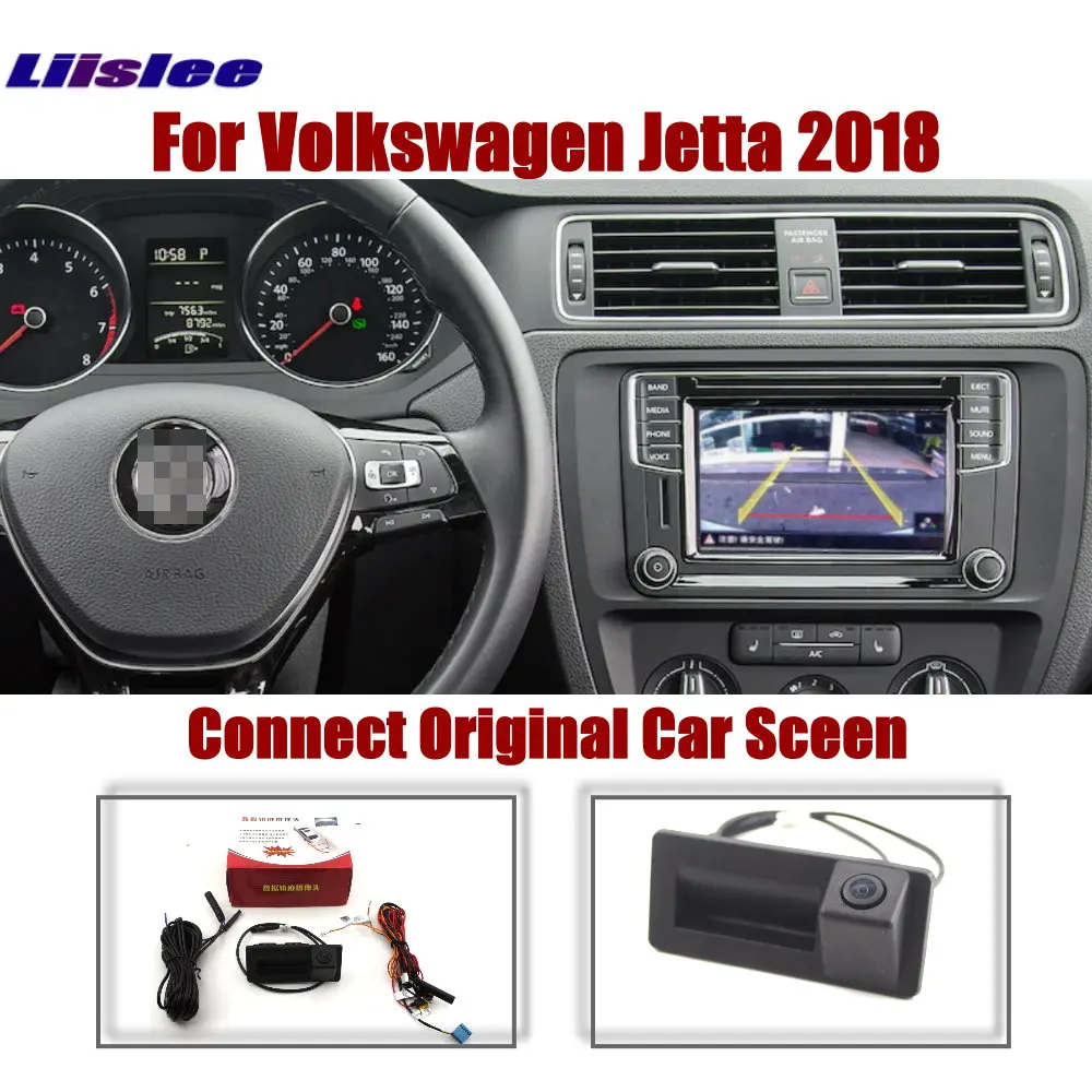 

Liislee Rear Camera For Volkswagen Jetta 2018~2020 Original Car Screen Upgrade Reverse Dynamic Trajectory Image Trunk Handle