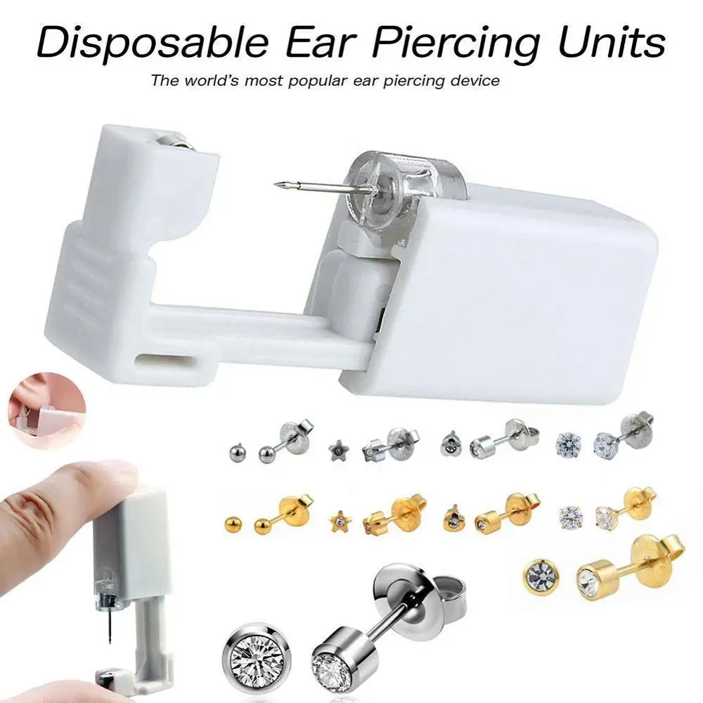 Disposable body ear, nose and lip piercing tool kit, machine and studs, nose piercing gun, device, piercing ear adult safet T8F4