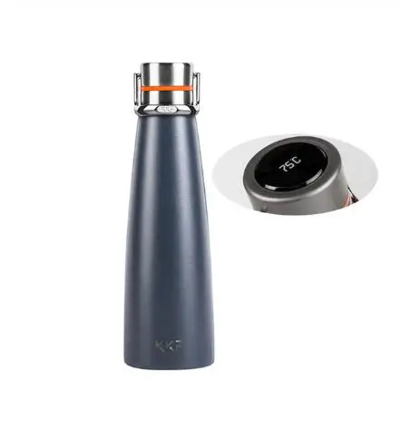 With Screen Gray Вакуумная бутылка Xiaomi KKF, 475 мл, термос из нержавеющей стали, 24 часа, термос, портативная Спортивная кружка для путешествий, холодная чашка - Цвет: With Screen Gray