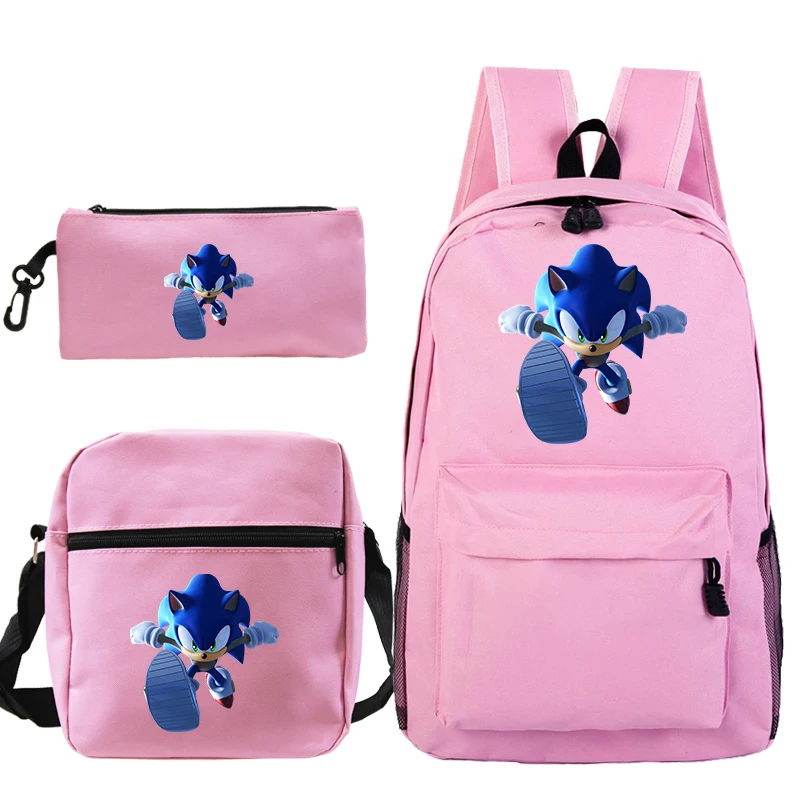 Sonic зубная щётка Mochilas героя из мультфильма для мальчиков и девочек, школьные рюкзаки, сумки для путешествий Bolsa Escolar с Crossbody сумка пеналы для ручек