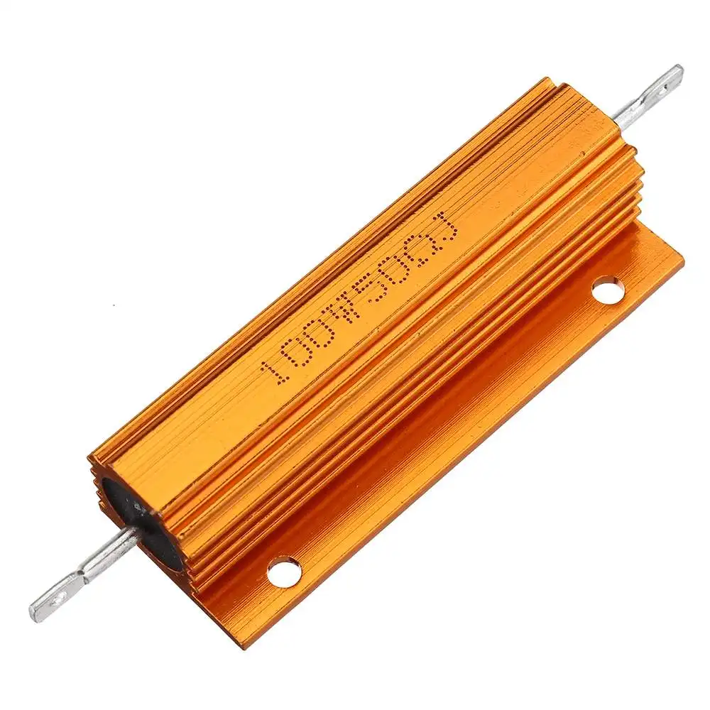 RX24 100 Вт Мощность металлический корпус алюминиевый Золотой резистор 50R 100R сопротивление