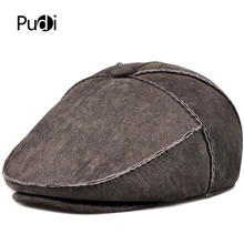 Pudi мужской зимний теплый настоящая меховая шапка берет новые из натуральной кожи, для мужчин из меха кепки-бейсболки HL909