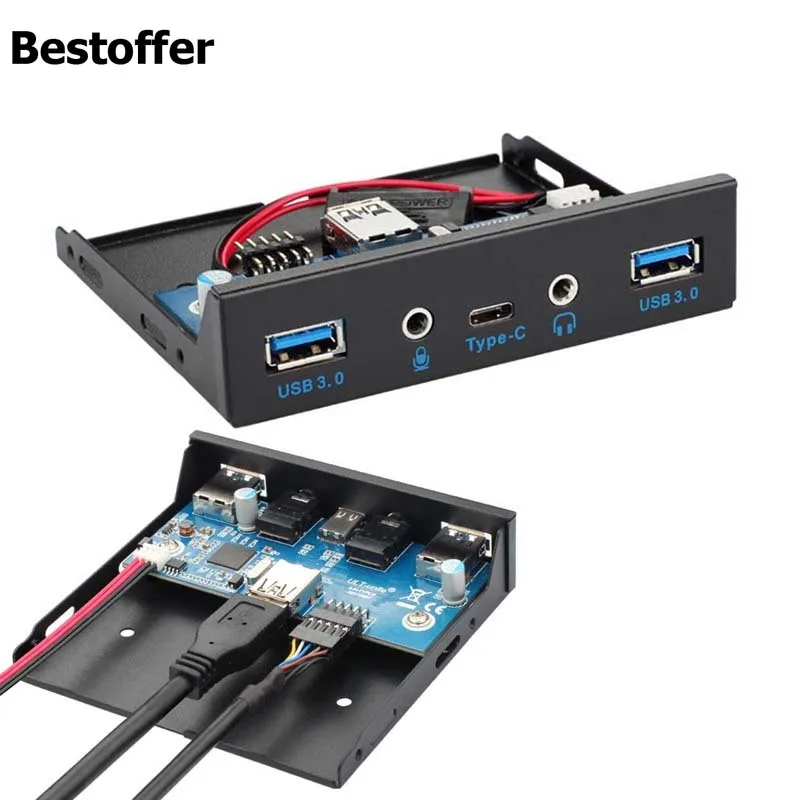 3 5-дюймовый USB 1 Type-C + 2 порта 0 аудио микрофон флоппи-накопитель передняя панель