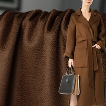 Двусторонняя ткань карамельного коричневого цвета, волнистая Ткань, австралийские шерстяные материалы, зимнее женское пальто, ткань