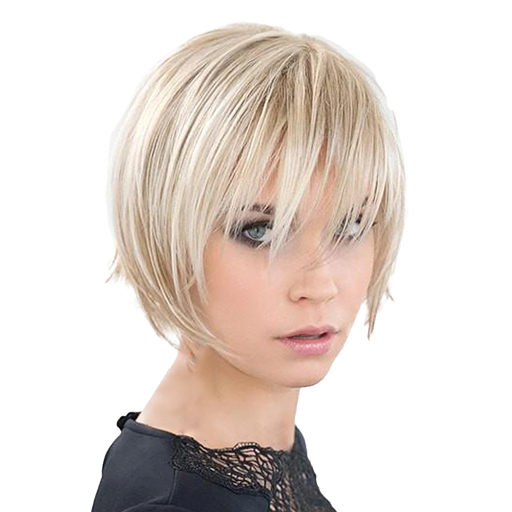 10 дюймов модные короткие прямые Pixie Cut женские полные парики дышащая Тепловая защита для Косплей Вечерние Повседневные платья