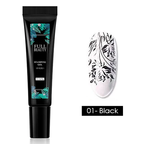 tırnak damgalama jel lehçe siyah beyaz tırnak transferi jel kapalı islatın vernik yağ baskı tırnak sanat damga tabaklar manikür TR1793