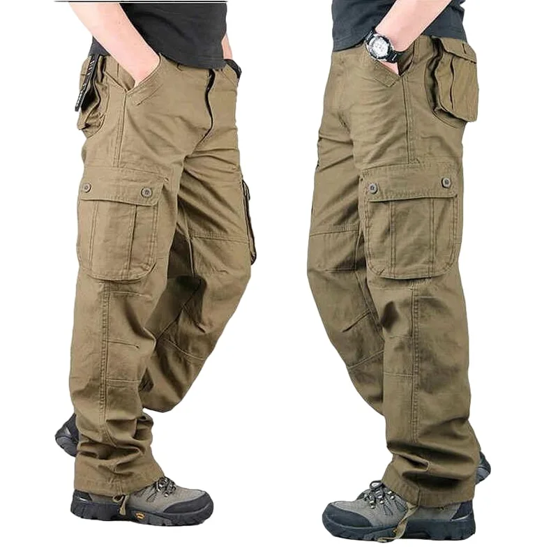 New Men's Cargo Outdoor Multi-pocket Pants Overall Military Casual Trousers 