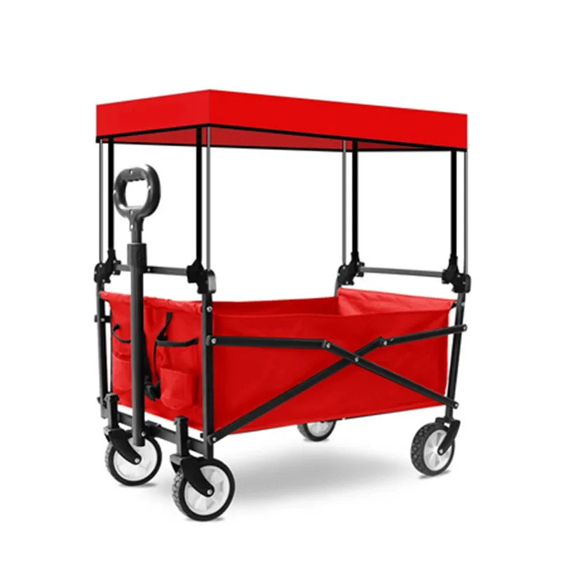 Acampamento ao ar Carrinho de Mão Rodas de Compras Carrinho de Pesca Carrinho com Telhado Livre Multi-papel Polegada Quatro Puxar Haste Portátil Dobrável 5 5 puxar haste carrinho de pesca portátil dobrável carrinho com telhado