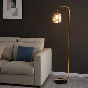 

Personalized bedside lamp simple floor lamp Nordic modern living room bedroom glass floor lamp