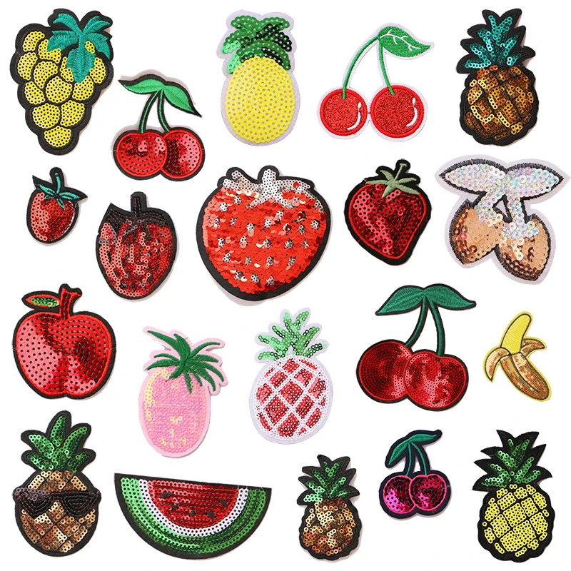 eeuw Verleiden Ga door 2 Stuks Leuke Fruit Cartoon Pailletten Icoon Ijzer Op Patches Voor Kleding  Diy Strepen Kleding Patchwork Stickers Custom Badges|Badges| - AliExpress