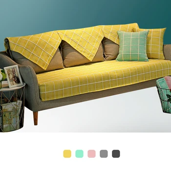 

100% Cotton Sofa Cover Set Geometric Couch Cover Sofa Cover for Living Room Pets Corner L Shaped Chaise Longue Sofa Towel