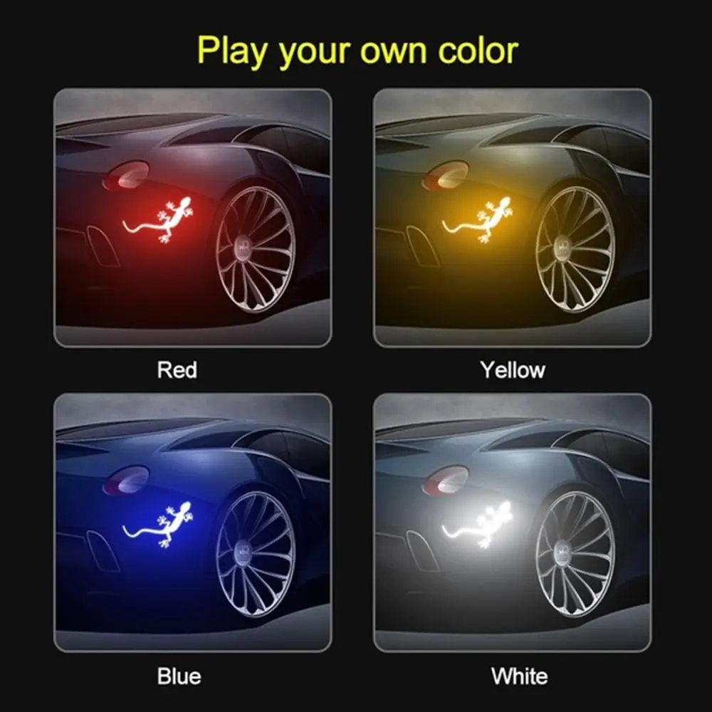 

2Pcs Car Reflective Sticker Safety Warning Mark Reflective Tape Auto Exterior Accessories Gecko Reflective Strip Light Reflector