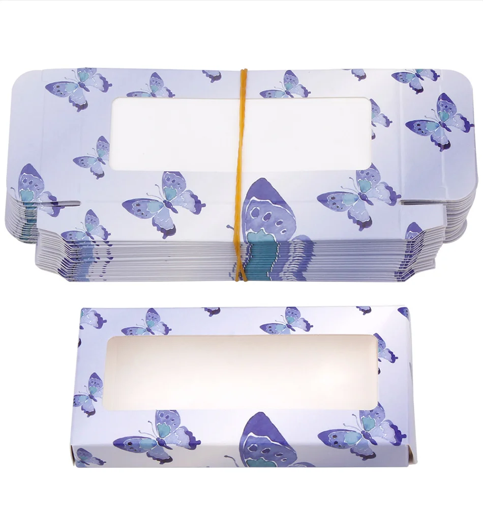 Wholesale 50/100Pcs Lash Boxes Packaging Empty Carton Paper Packing Box 25mm Long Eyelash Packaging Lash Boxes cases With Tray