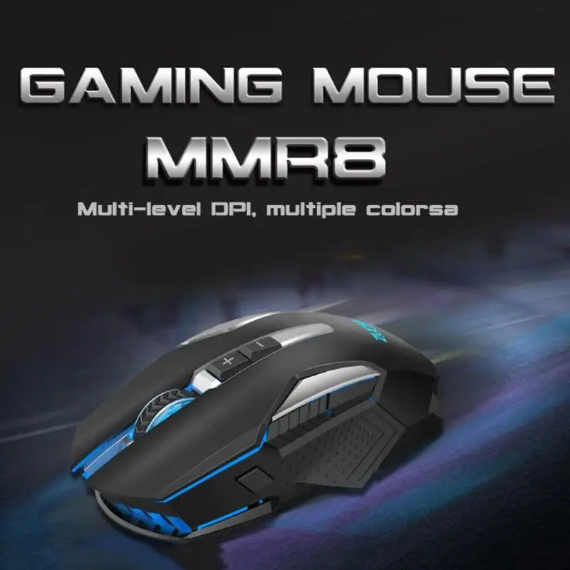 

ZUOYA MMR8 USB Wired Gaming Mouse 4800DPI 8 Buttons LED Optical Mouse Gamer 7 Colors Breathing Light Ajustable Computer Mice