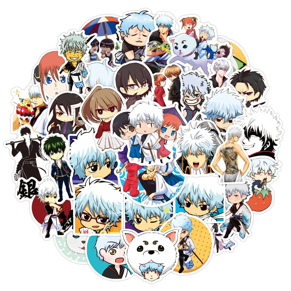 10/30/50PCS Anime Gintama Graffiti Trolley Case Scooter Refrigerator Water Cup Waterproof Sticker Wholesale