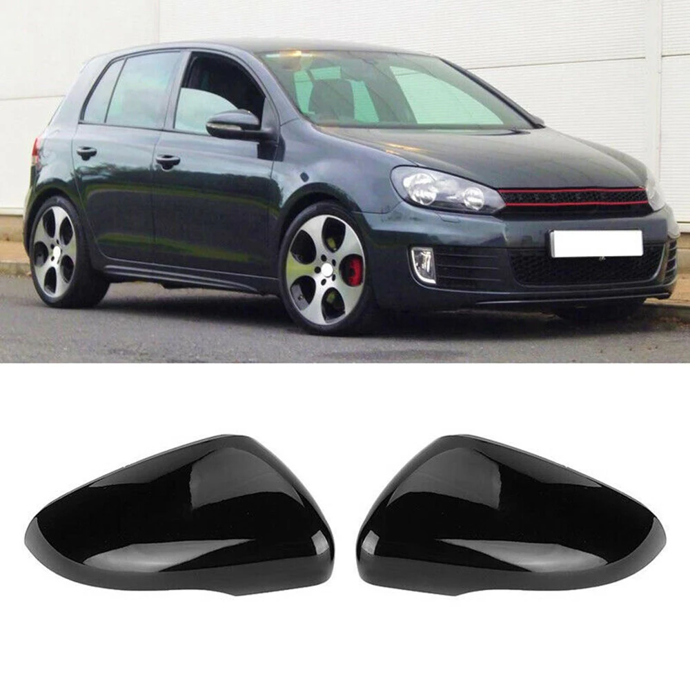 2pcs Gloss Balck Side Wing Rearview 