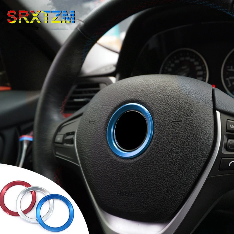 

SRXTZM New Aluminum Alloy Car Styling Decoration Ring Steering Wheel Circle Sticker For BMW X1/X3/X5/X6 1/3/4/5/7 Series 1pcs
