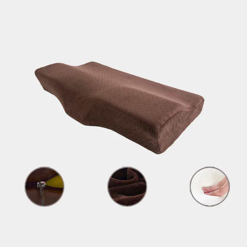 Memory Foam постельные принадлежности защитная подушка для шеи медленный отскок Подушка-бабочка здоровья затылочный шейный размер в 50*30 см - Цвет: Mocha