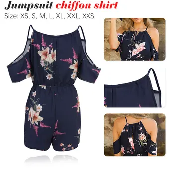 

Summer Rompers Women Playsuit Fashion Bohemian Floral Printed Jumpsuit Ladies Shoulder Beach Bodycon Jumpsuits backless jumpsuit
