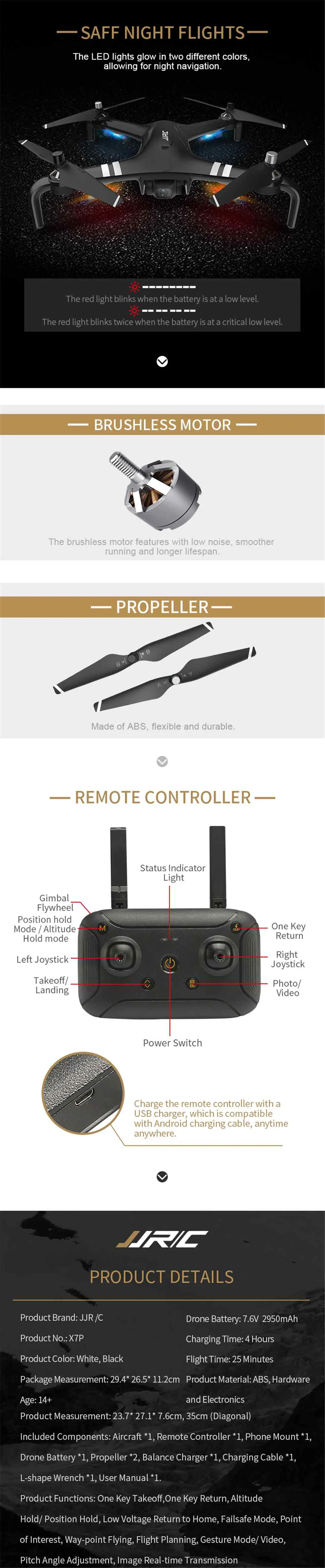 JJRC X7P SMART 5G wifi 1 км w/4 K камера двухосевой карданный бесщеточный мотор RC Дрон квадкоптер с управлением с видом от первого лица Мультикоптер Модель RTF для мальчиков