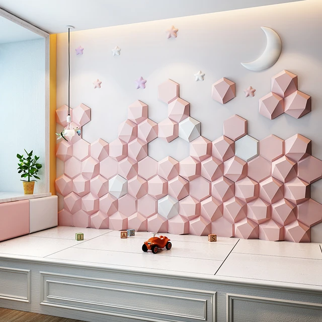 Panneaux acoustiques en cuir hexagonal 3D rose princesse, panneau mural en  cuir souple pour chambre à coucher, autocollant mural de fond, nouveauté,  2022 - AliExpress