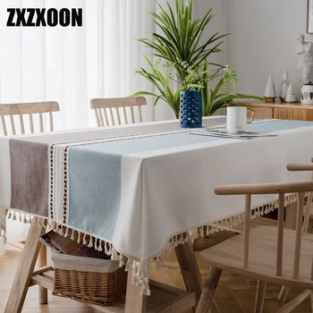 

Cotton Linen Modern Table Cover Simple Plain Tablecloth Tea Table Cloth Dining Tablecloths Rectangular Table-cloth Table Cover