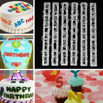 

6Pcs Fondant Cake Number Letter Decorating Cutter Mould