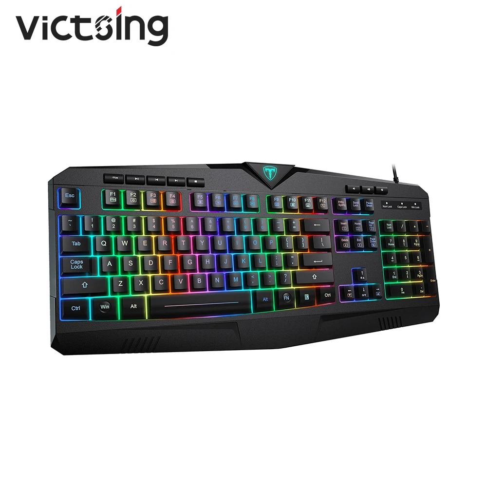 Проводная игровая клавиатура VicTsing PC232 светодиодсветодиодный с радужной