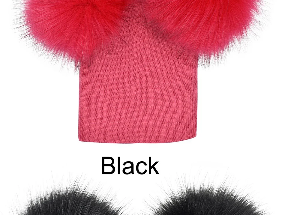 baby glasses Winter Warm Children Knitted hat Toddler Kids Baby Wool Hat Knit Beanie Cap Windproof Big Pompom Baby Boys Girls Fur Pom Pom Hat Baby Accessories