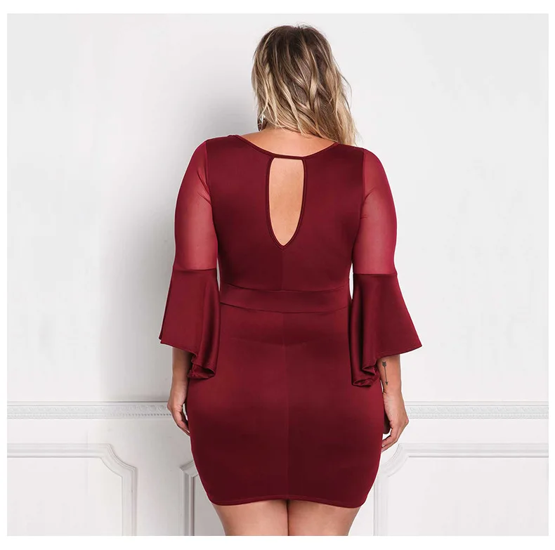Большой размер женское вязаное облегающее сексуальное платье
