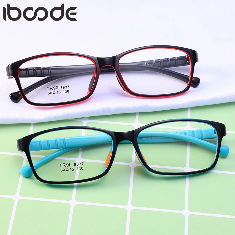 

iboode Square Frame Kids Glasses Frame Flexible TR90 Children Boys Girls Optical Student Eyeglasses Frame Eyewear Oculos De Grau