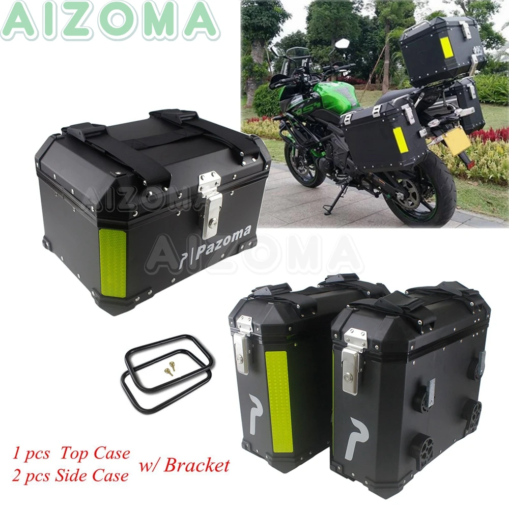 1 комплект верхняя крышка мотоцикла алюминиевая боковая коробка для KAWASAKI SUZUKI YAMAHA
