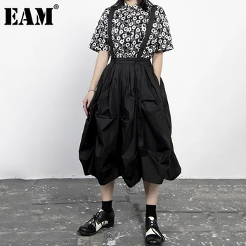 

[EAM] High Elastic Waist Black Ruffles Split Joint Temperament Half-body Skirt Women Fashion Tide New Spring Autumn 2020 1Z933