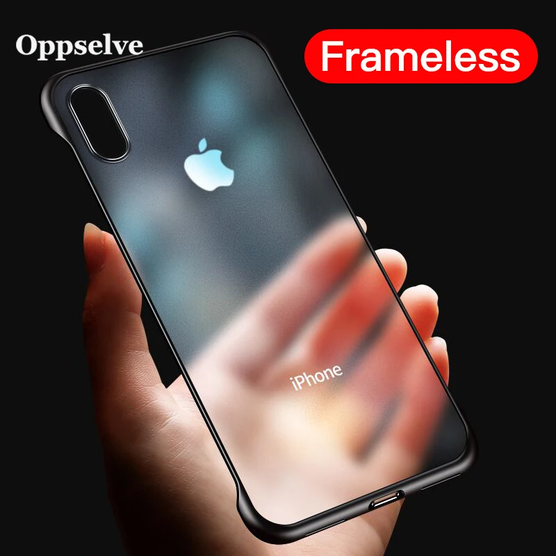 

Oppselve Ultra Thin Frameless Matte Cover Case for iPhone 11 Pro Max X XS MAX XR 8 7 6 6s Protective Coque With Finger Ring Capa