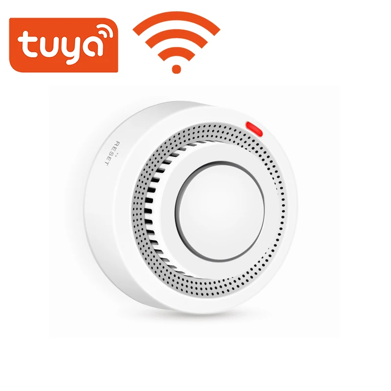 Tuya-Detector de humo wifi para el hogar, sistema de seguridad para el hogar, con alarma de humo y protección contra incendios