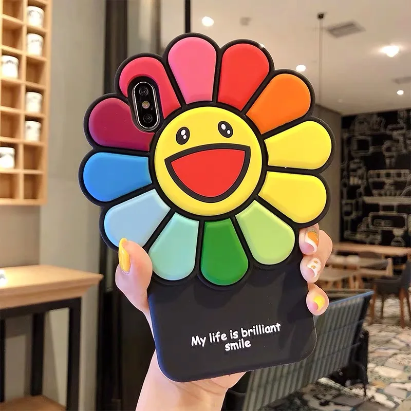 Чехол для телефона с радужным цветком для Apple iPhone 6 6s 7 8 Plus X XR XS MAX силиконовый чехол 11 Pro Max