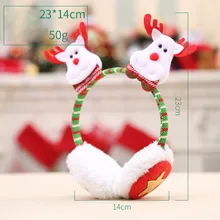 Счастливого Рождества милые наушники на зиму с принтом в виде персонажей из мультфильма, теплые ушные теплые плюшевые Санта Клаус повязка для ушей для детей Orejeras De& B