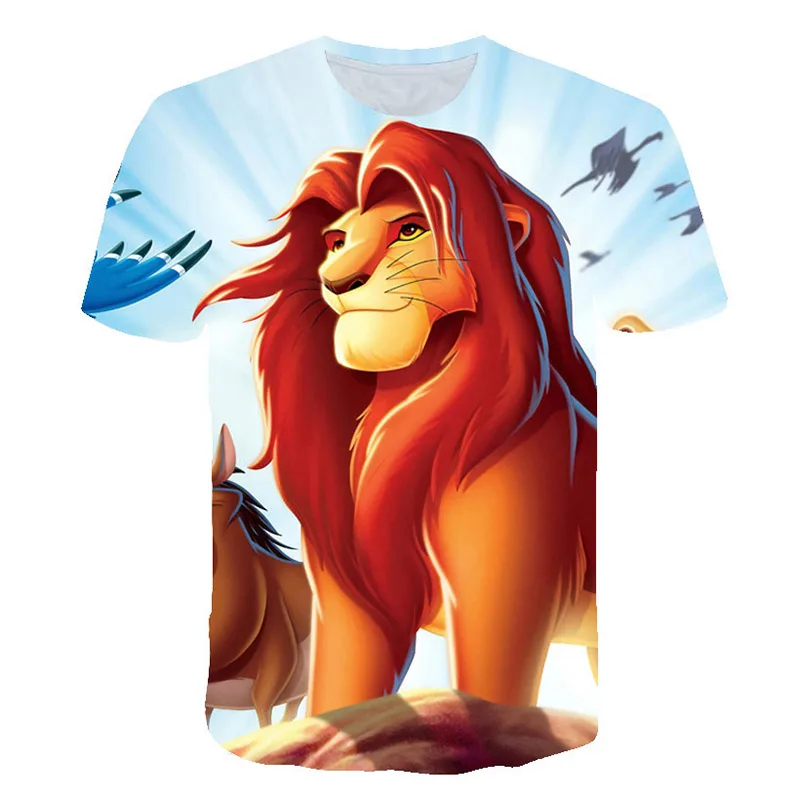 Новинка, футболка с 3D принтом фильма «Король славы», «Король Лев», «Симба», Мужская/женская летняя повседневная футболка в стиле хип-хоп, одежда с коротким рукавом