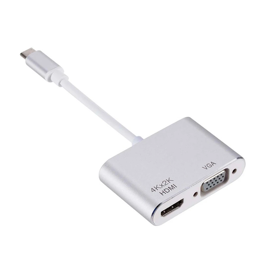 2 порта 4 к Тип C разъем USB C к HDMI VGA адаптер USB-C концентратор видео конвертеры адаптер для Macbook