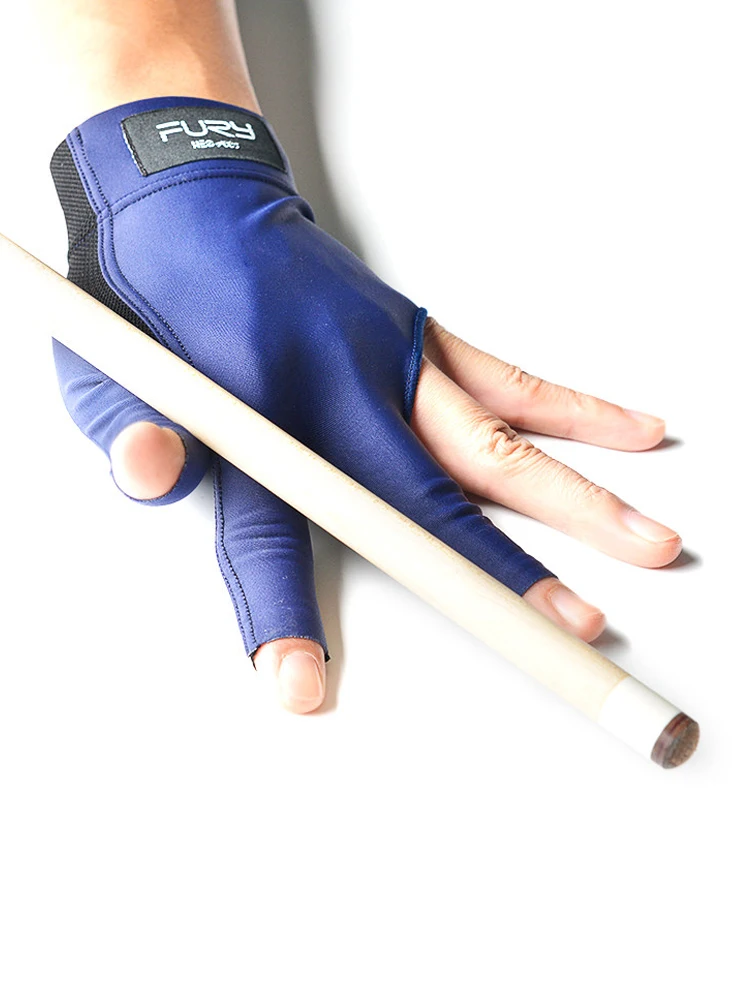 Quality Billiard Glove – Blue 3-Finger Design – Fits Left Or Right Hand – One Size For Pool, Snooker, Carom