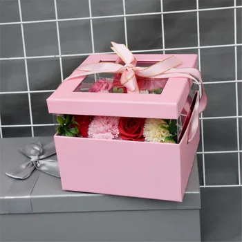 

Soap flowers Hand-made rose and carnation Manufacturers direct soap flower gift box Christmas and valentine's day gifts