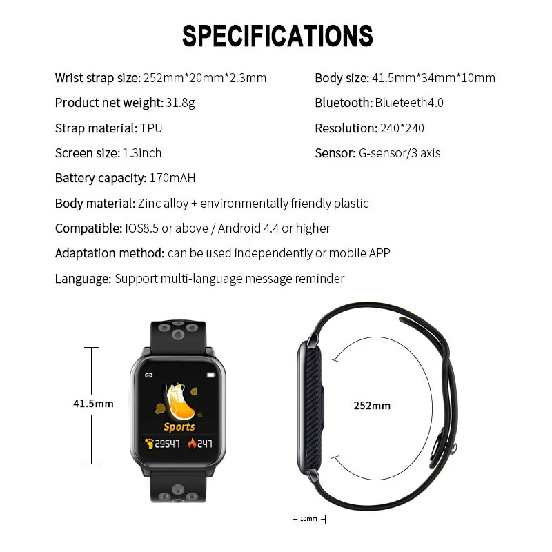 KY11 умные часы водонепроницаемые спортивные для iphone телефон Smartwatch монитор сердечного ритма функции кровяного давления для женщин мужчин детей