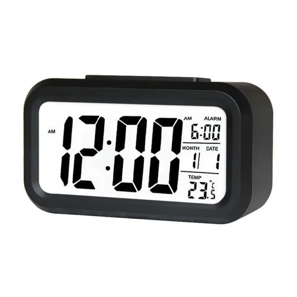 Stylish Lcd Digital Home Desktop Alarm Clock With Date Time Temperature Display Alarm Clocks Aliexpress