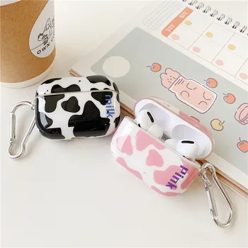 

GYKZ Fashion Black White Cow Print Earphone Case For Apple Airpods Pro 3 Soft Silicone Protective Cover Charging Box Coque Shell