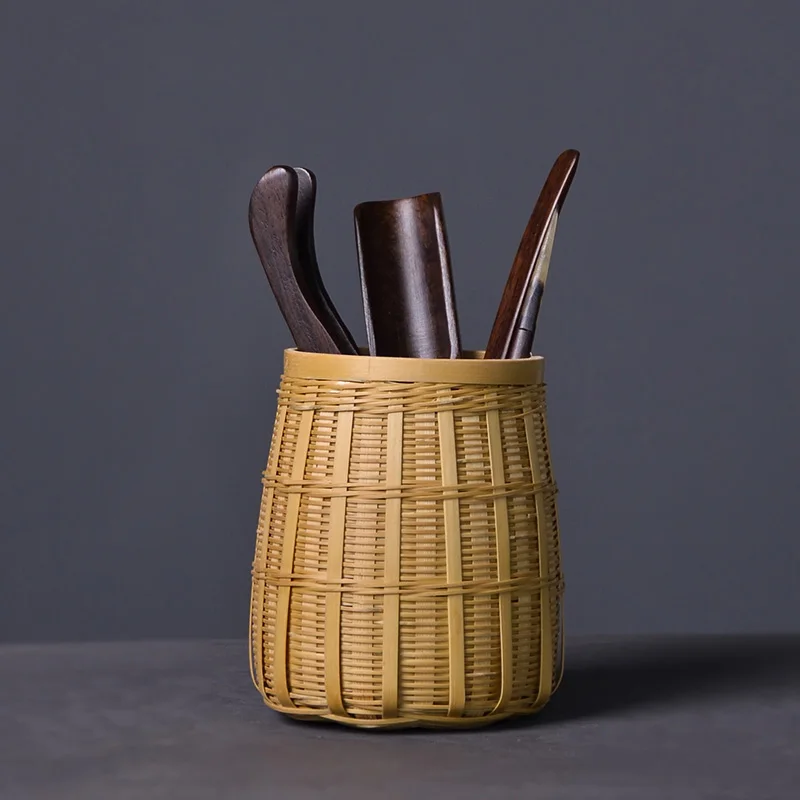 Style B LUWU natural bamboo ceramic tea ceremony sets handmade chinese kung fu tea accessories - Color: Style B